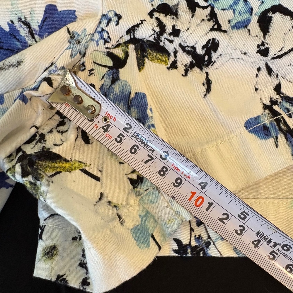 LOFT White Floral Print Shorts with Blue Accents - Picture 8 of 9